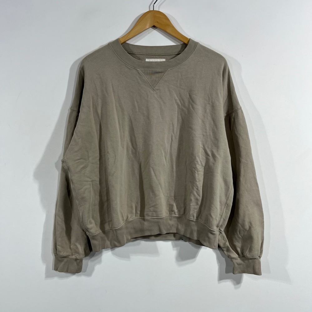 Buck Mason Minimalist Oversized French Terry Crewneck Sweatshirt Womens L Preppy